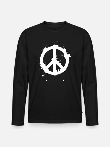 Peace Splash Guerrilla Print Style - Men's Premium Organic Long Sleeve Shirt - black