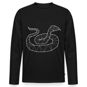 Geometrische Python Würgeschlange - Männer Premium Bio Langarmshirt - Schwarz - Vorne - Nico (187cm)