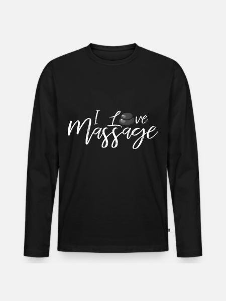 Massage - T-shirt manches longues Premium bio Homme - noir