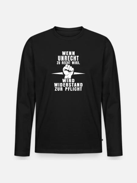 Devoir de rébellion - T-shirt manches longues Premium bio Homme - noir