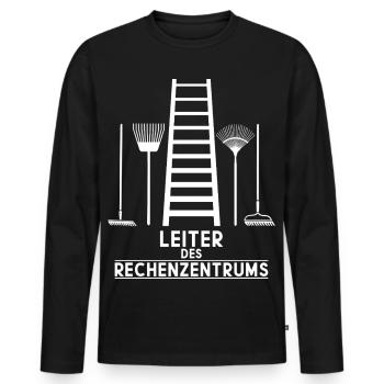 LEITER DES RECHENZENTRUMS - Männer Premium Bio Langarmshirt - Schwarz - Vorne - Nico (187cm)