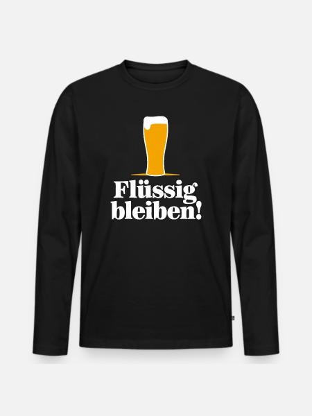 Flüssgig bleiben - Männer Premium Bio Langarmshirt - Schwarz