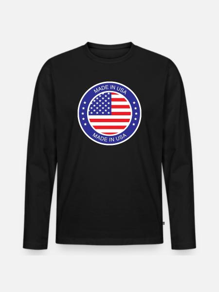 made in the USA - Men's Premium Organic Long Sleeve Shirt - black