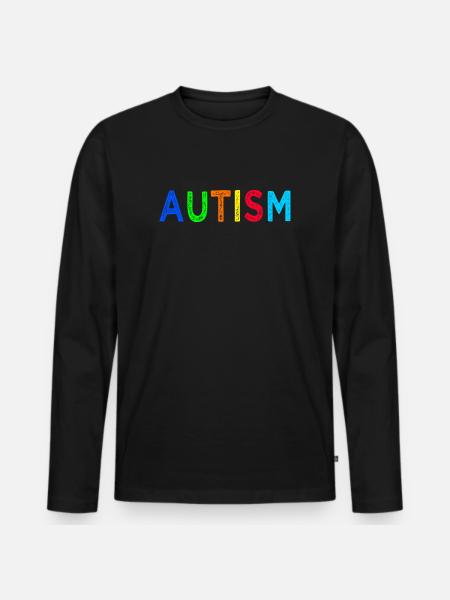 Arc-en-Ciel Autisme: Message d’Espoir - T-shirt manches longues Premium bio Homme - noir