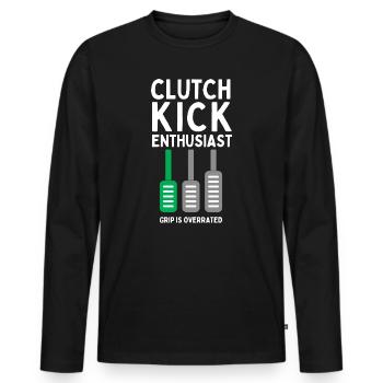 Clutch Kick Enthusiast - Männer Premium Bio Langarmshirt - Schwarz - Vorne - Nico (187cm)