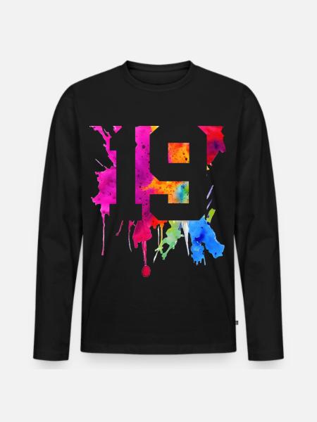 19 YEARS 19TH BIRTHDAY - Men's Premium Organic Long Sleeve Shirt - black