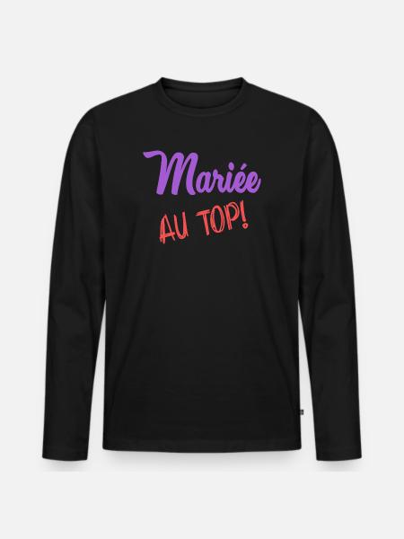 MARIEE - T-shirt manches longues Premium bio Homme - noir