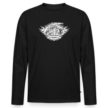 Tractor Pulling Logo - Men's Premium Organic Long Sleeve Shirt - black - Front - Nico (187cm)
