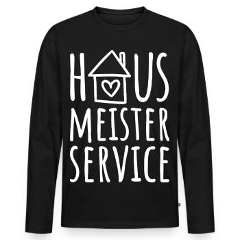 Hausmeister Service - Hausmeisterservice - Männer Premium Bio Langarmshirt - Schwarz - Vorne - Nico (187cm)