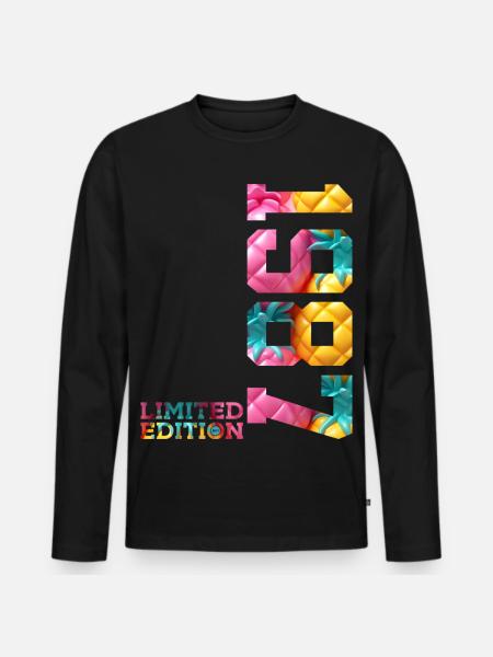 39TH BIRTHDAY LIMITED EDITION 1987 - Men's Premium Organic Long Sleeve Shirt - black