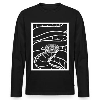 Majestätische Python Schlangenhalter - Männer Premium Bio Langarmshirt - Schwarz - Vorne - Nico (187cm)
