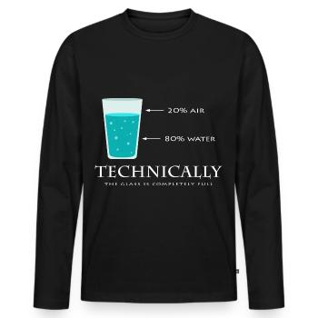 science - T-shirt manches longues Premium bio Homme - noir - Devant - Nico (187cm)