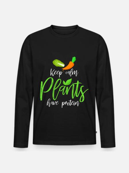 Vegan - Men's Premium Organic Long Sleeve Shirt - black