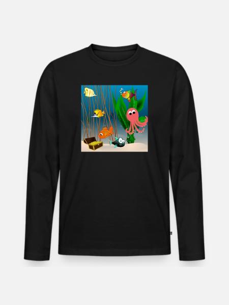Marine life - Men's Premium Organic Long Sleeve Shirt - black