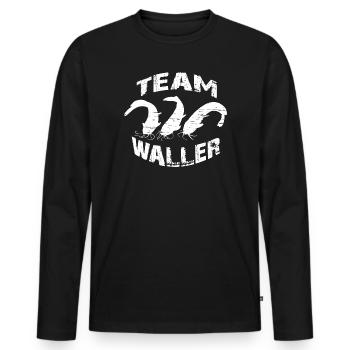 Welsangler - Sportfischer - Männer Premium Bio Langarmshirt - Schwarz - Vorne - Nico (187cm)