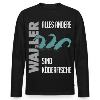 Wels fischen Kampf mit dem starken Wels - Männer Premium Bio Langarmshirt - Schwarz - Vorne - Nico (187cm)