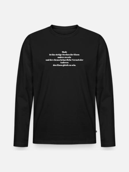 Mode - Männer Premium Bio Langarmshirt - Schwarz