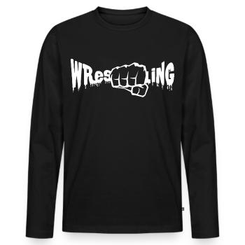Wrestling - Men's Premium Organic Long Sleeve Shirt - black - Front - Nico (187cm)