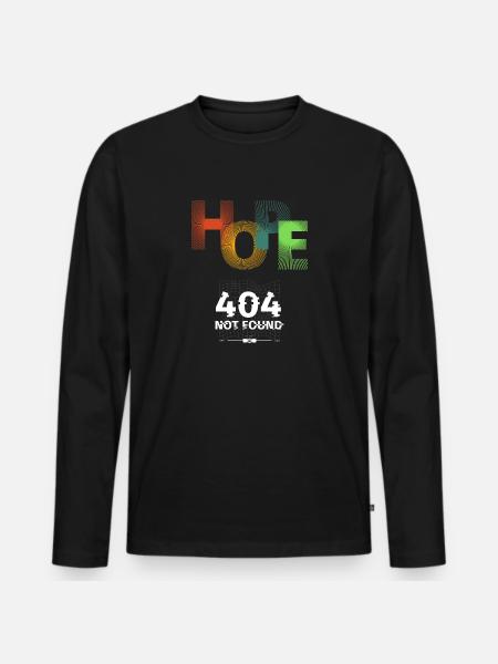 Hope not found 404 - Männer Premium Bio Langarmshirt - Schwarz
