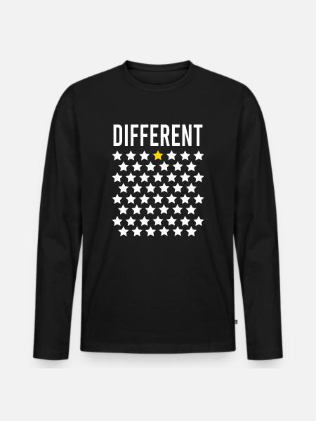 Différent: Étoile dorée au milieu des étoiles - T-shirt manches longues Premium bio Homme - noir