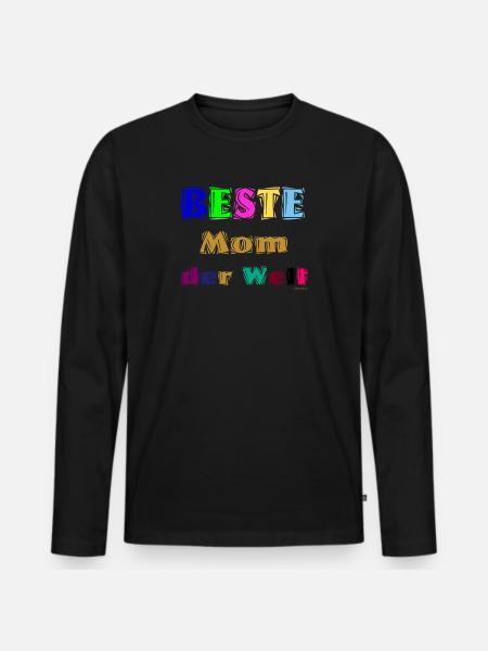Beste Mutter der Welt - Männer Premium Bio Langarmshirt - Schwarz