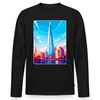 The Shard England Uk Reiseposter Souvenir WPA - Männer Premium Bio Langarmshirt - Schwarz - Vorne - Nico (187cm)