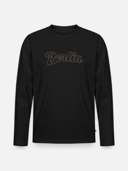 Berlin German Capital lettering - Men's Premium Organic Long Sleeve Shirt - black