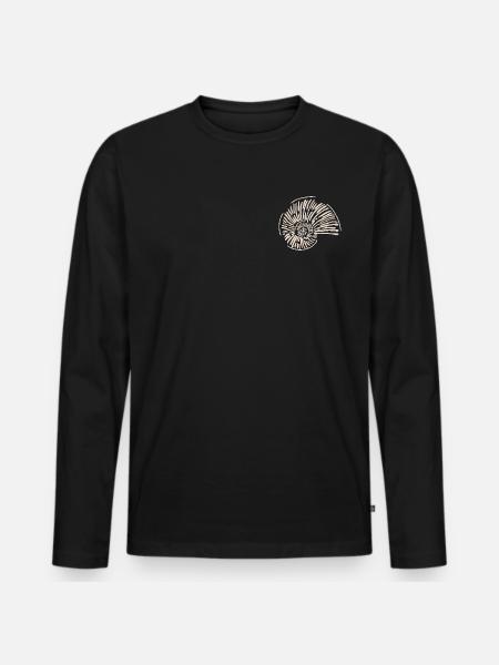 Ammonitenspirale Linienkunst - Männer Premium Bio Langarmshirt - Schwarz