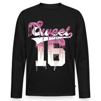 SWEET 16 ENFIN 16ÈME ANNIVERSAIRE - T-shirt manches longues Premium bio Homme - noir - Devant - Nico (187cm)