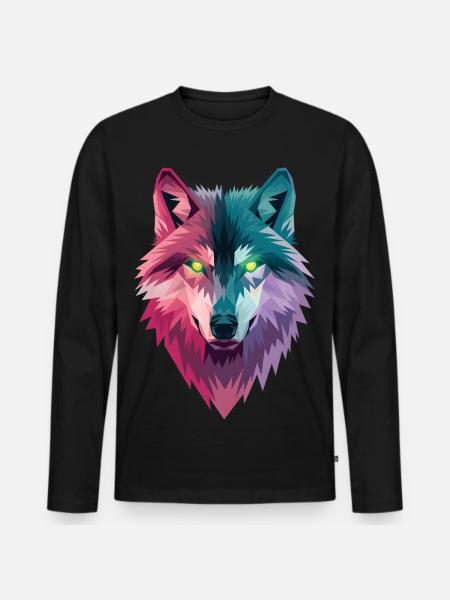 Loup - T-shirt manches longues Premium bio Homme - noir