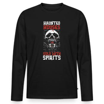 Haunted Houses Verkauft mit Geistern Realtor Hallo - Männer Premium Bio Langarmshirt - Schwarz - Vorne - Nico (187cm)