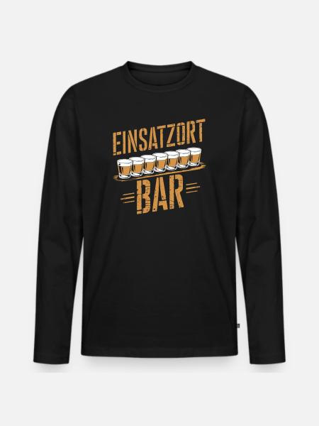 Einsatzort Bar - Männer Premium Bio Langarmshirt - Schwarz