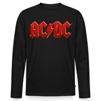 AC/DC Klassisches Logo Mit Blitz - Männer Premium Bio Langarmshirt - Schwarz - Vorne - Nico (187cm)