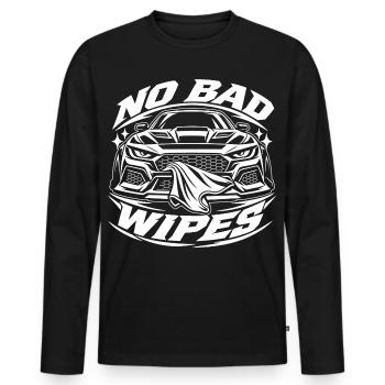 No Bad Wipes Auto Grafik - Männer Premium Bio Langarmshirt - Schwarz - Vorne - Nico (187cm)