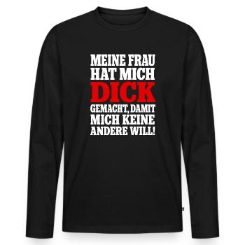 Bauch Wächst Weil Ehefrau Lecker Backt - Männer Premium Bio Langarmshirt - Schwarz - Vorne - Nico (187cm)