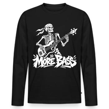 Bassgitarre Skull Motiv - Männer Premium Bio Langarmshirt - Schwarz - Vorne - Nico (187cm)