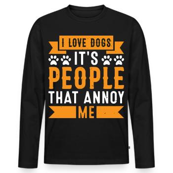HundeLiebe - Männer Premium Bio Langarmshirt - Schwarz - Vorne - Nico (187cm)