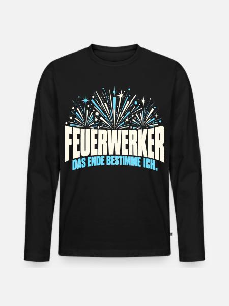 Feuerwerker – Das Ende bestimme ich - Männer Premium Bio Langarmshirt - Schwarz