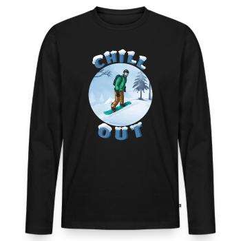 Winter Snowboarder Chill-Out - Männer Premium Bio Langarmshirt - Schwarz - Vorne - Nico (187cm)