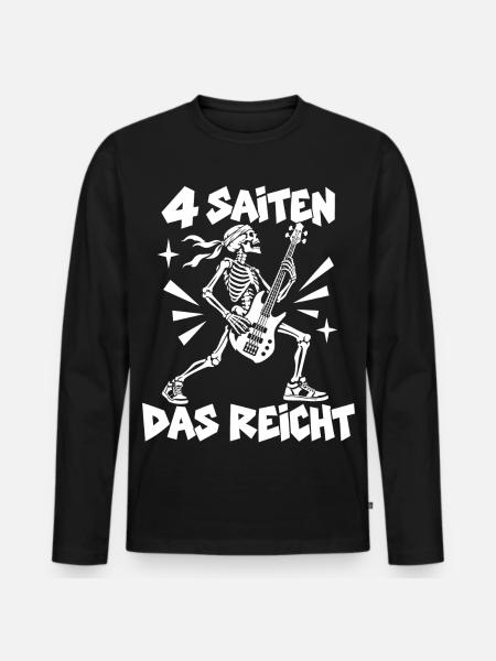 Vier Saiten reichen - Männer Premium Bio Langarmshirt - Schwarz
