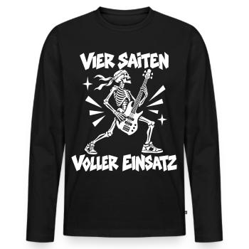Vier Saiten - Männer Premium Bio Langarmshirt - Schwarz - Vorne - Nico (187cm)