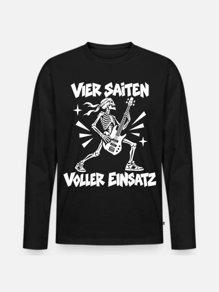 Vier Saiten - Männer Premium Bio Langarmshirt - Schwarz