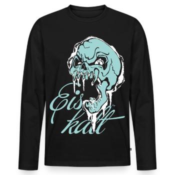 Skelett Eiskalt Blau - Männer Premium Bio Langarmshirt - Schwarz - Vorne - Nico (187cm)
