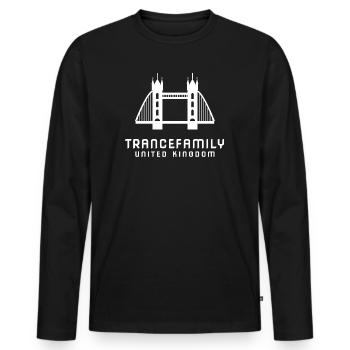 TranceFamily United Kingdom - Tower Bridge - Männer Premium Bio Langarmshirt - Schwarz - Vorne - Nico (187cm)