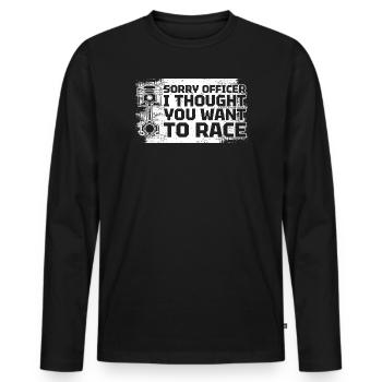 Sorry Officer Car lover car guy mechanic - Männer Premium Bio Langarmshirt - Schwarz - Vorne - Nico (187cm)