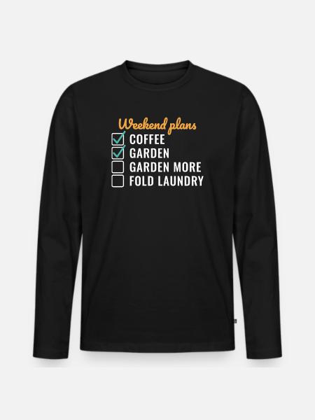 Wochenendpläne Kaffeegarten Mehr - Männer Premium Bio Langarmshirt - Schwarz