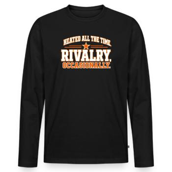 Ständig hitzige Rivalität – gelegentlich Zitat - Männer Premium Bio Langarmshirt - Schwarz - Vorne - Nico (187cm)