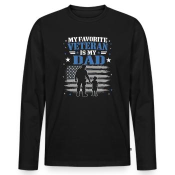 My Favorite Veteran Is My Dad Soldat - Männer Premium Bio Langarmshirt - Schwarz - Vorne - Nico (187cm)