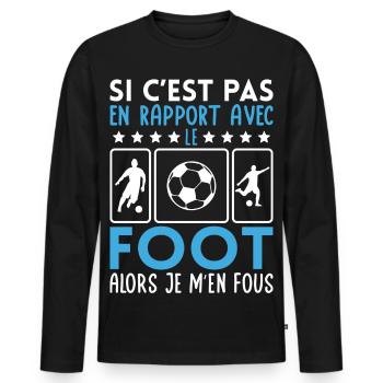 Wenn es nicht mit Football zu tun hat, dann ist es mir egal - Männer Premium Bio Langarmshirt - Schwarz - Vorne - Nico (187cm)