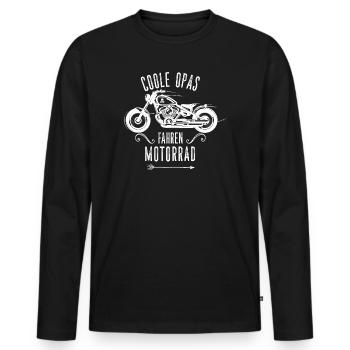 Coole Opas Fahren Motorrad Biker Opa Spruch - Männer Premium Bio Langarmshirt - Schwarz - Vorne - Nico (187cm)